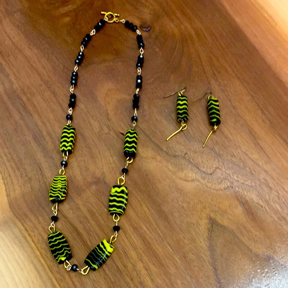 Necklace and earrings set Mirano glass 10 “